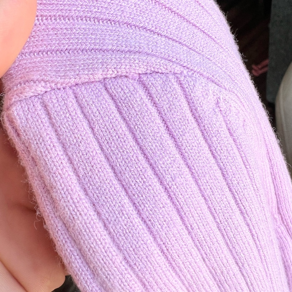 Lavender Ribbed Cropped Sweater - Picture 4 of 5